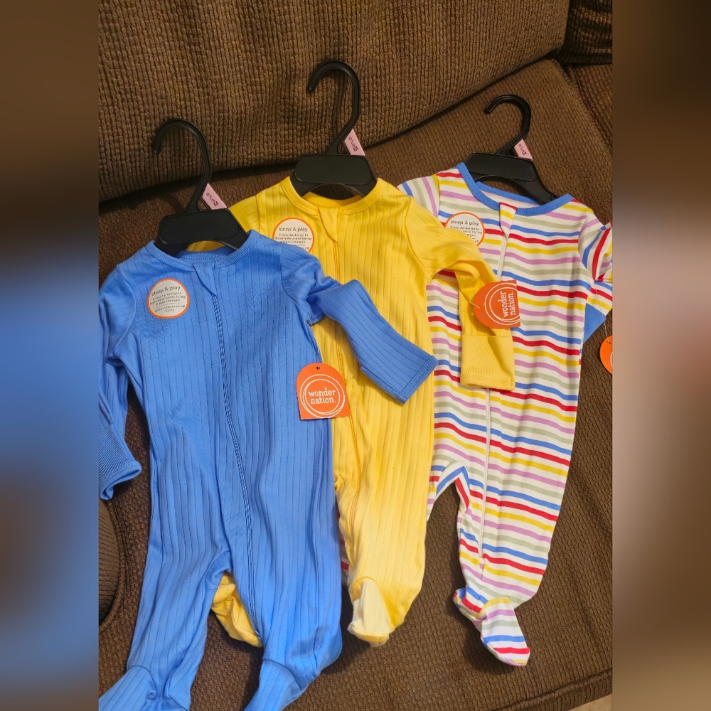 Kids Footies - Blue, Yellow, and Striped